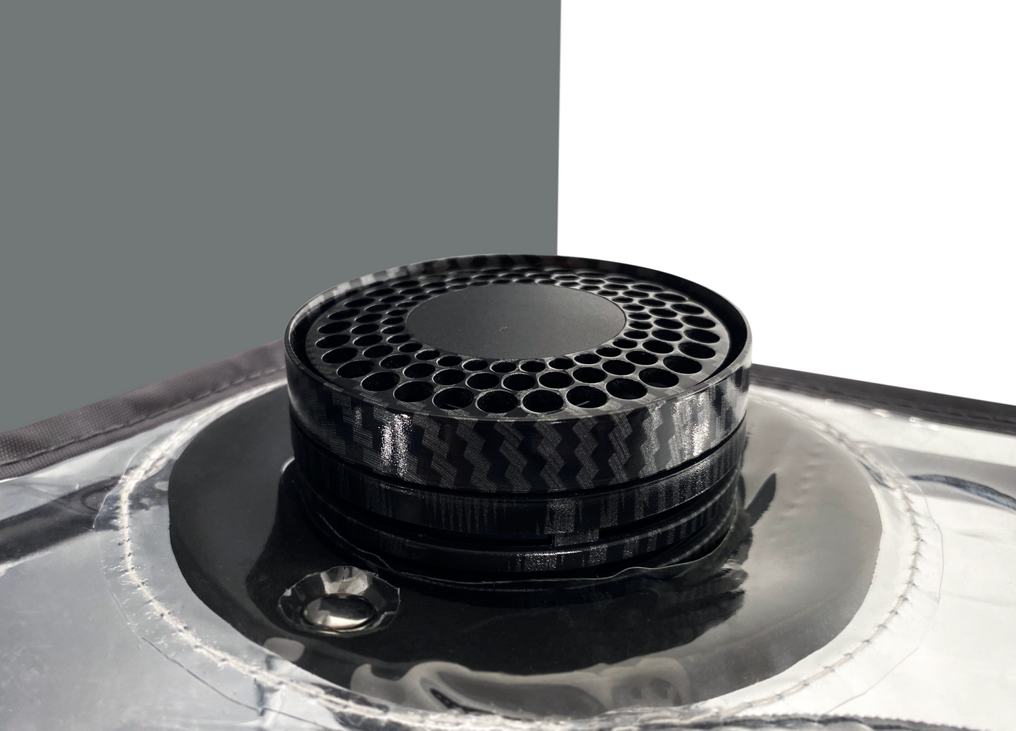Buddy Bubble Air Purifier Installed in Port in Buddy Bubble